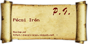 Pécsi Irén névjegykártya
