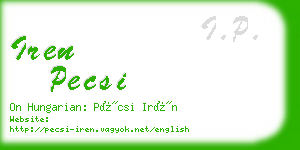 iren pecsi business card